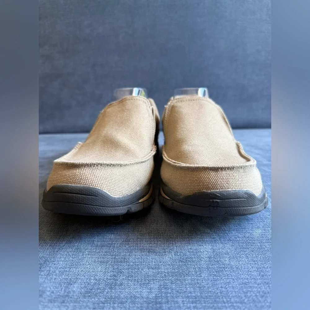 Magellan Outdoors Slip On Loafer Shoes Men’s SZ 11.5 Tan Canvas Casual Comfort